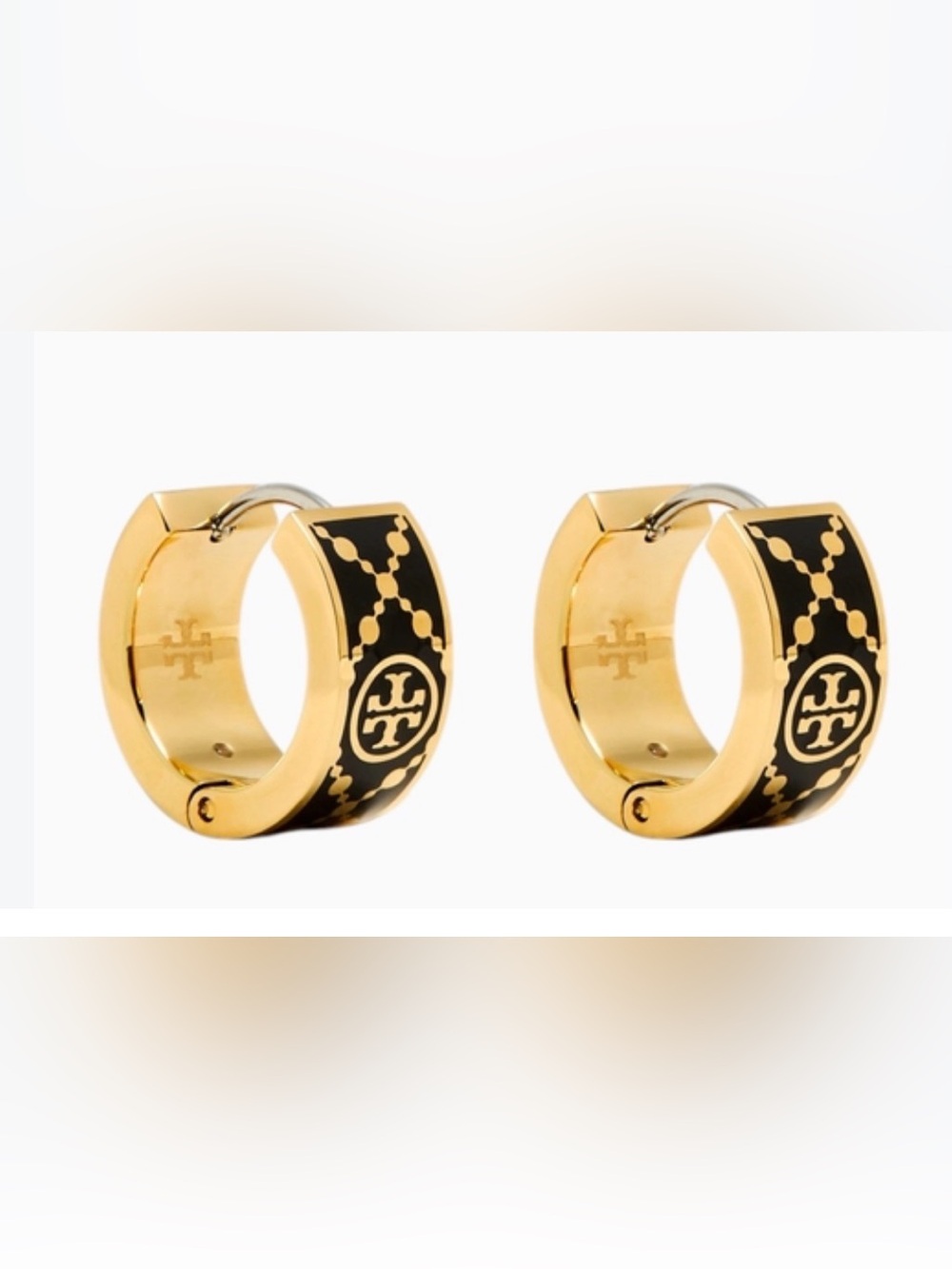 NWOT Tory Burch SMALL ICON T MONOGRAM
HOOP EARRINGS